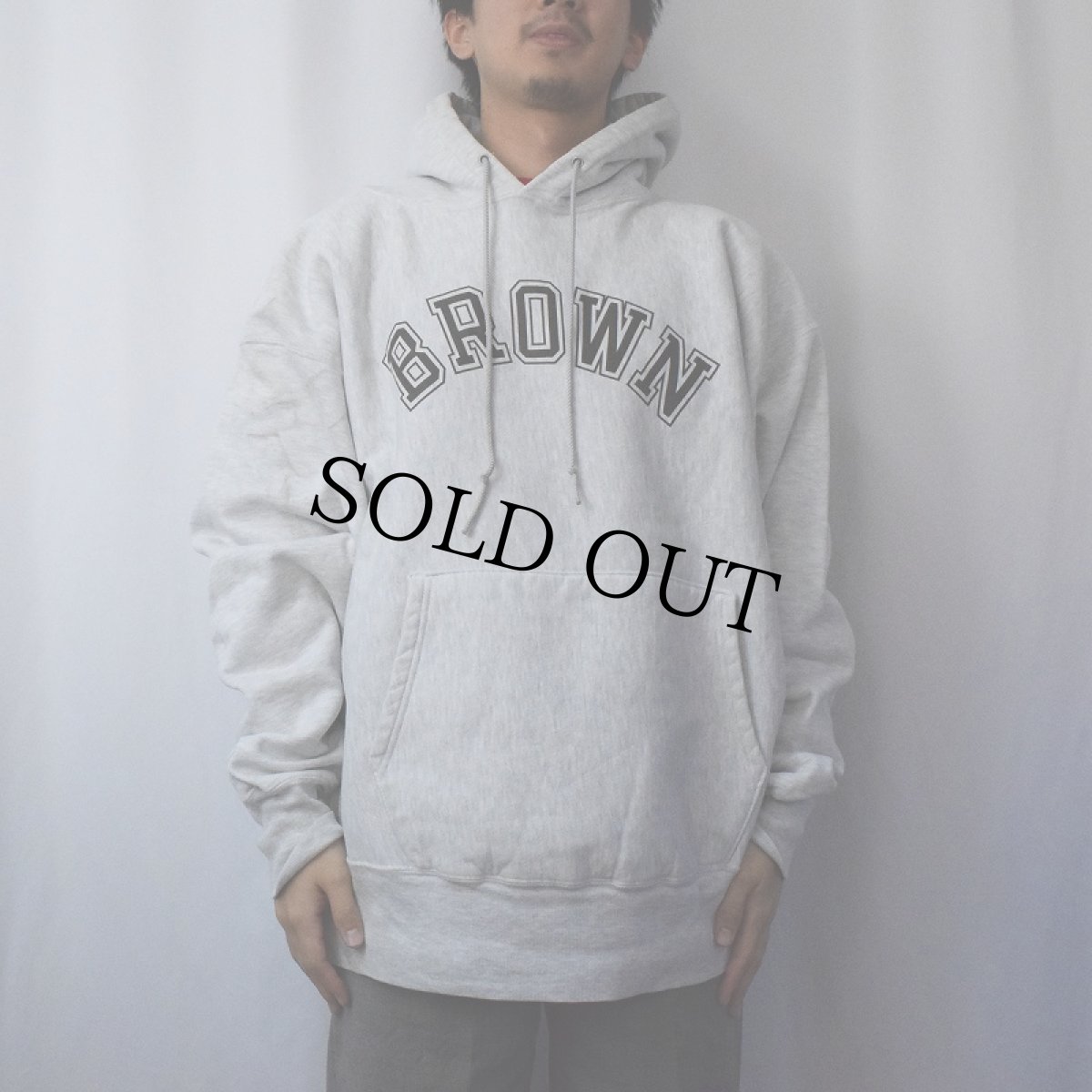 画像2: Champion REVERSE WEAVE "BROWN" スウェットフーディー XXL (2)