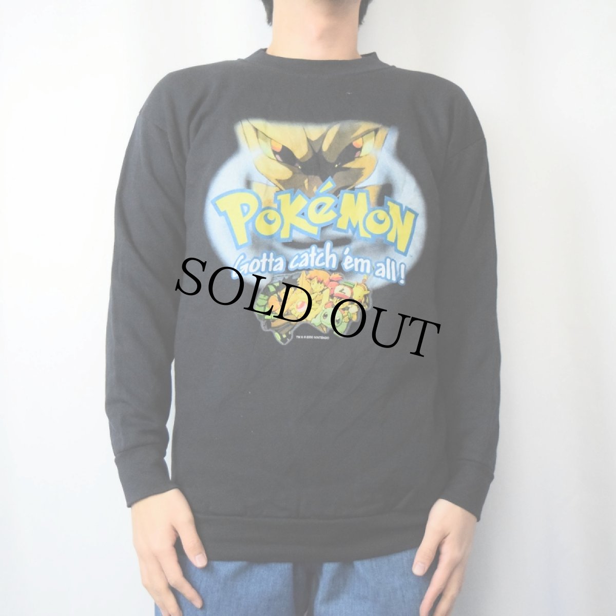 画像2: 2000's Nintendo POKEMON ゲームプリントスウェット BLACK S (2)