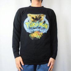 画像2: 2000's Nintendo POKEMON ゲームプリントスウェット BLACK S (2)