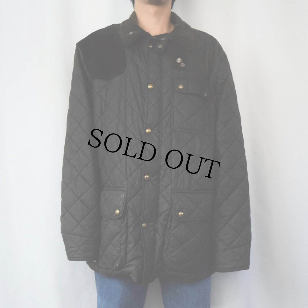 画像2: POLO Ralph Lauren 中綿入り キルティングハンティングジャケット BLACK XXL (2)