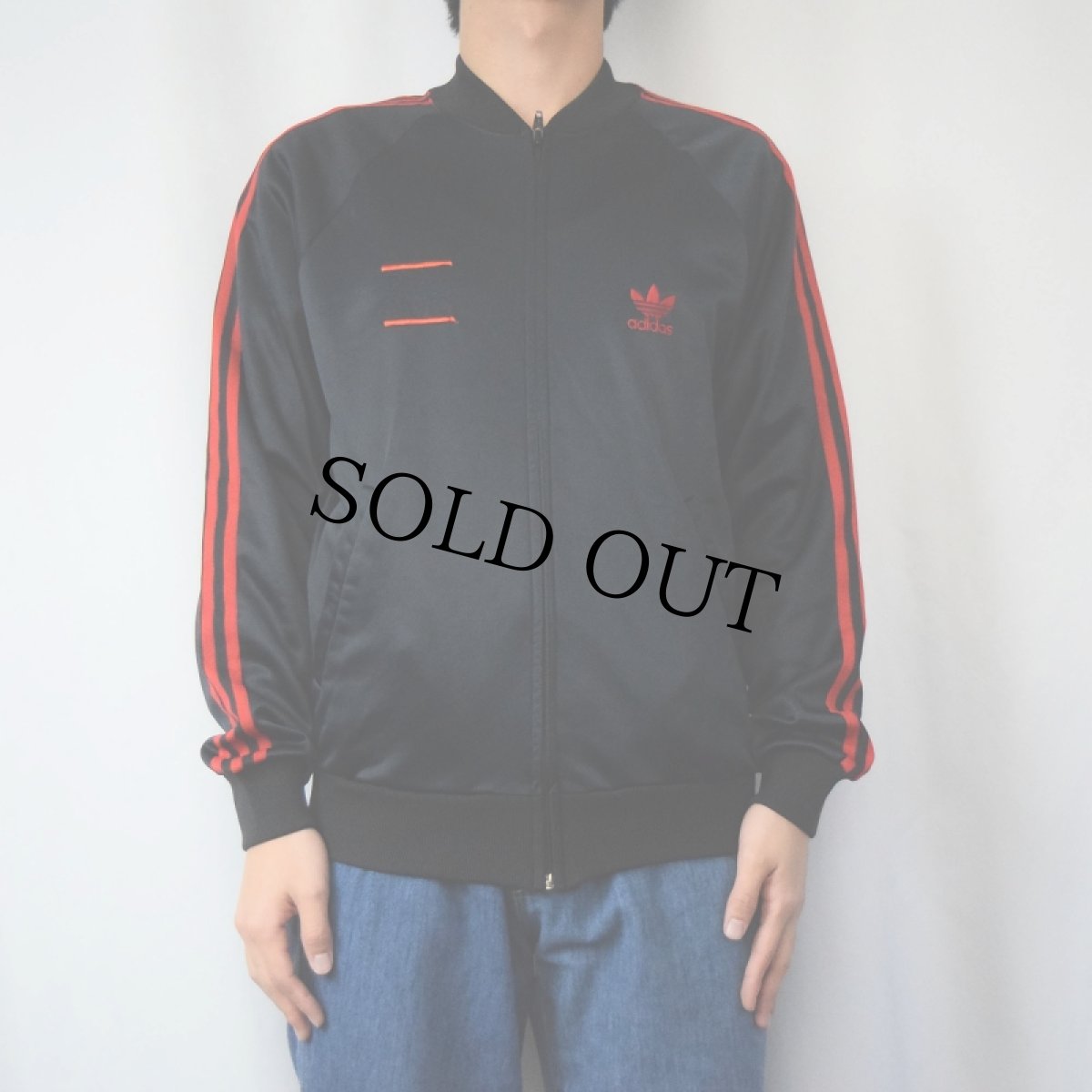 画像2: 80's adidas USA製 ATP "RUN DMC" ロゴ刺繍 トラックジャケット BLACK M (2)