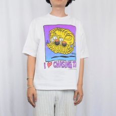 画像2: 90's GRIMMY USA製 "I? CHASING TAIL" イラストプリントTシャツ XL (2)
