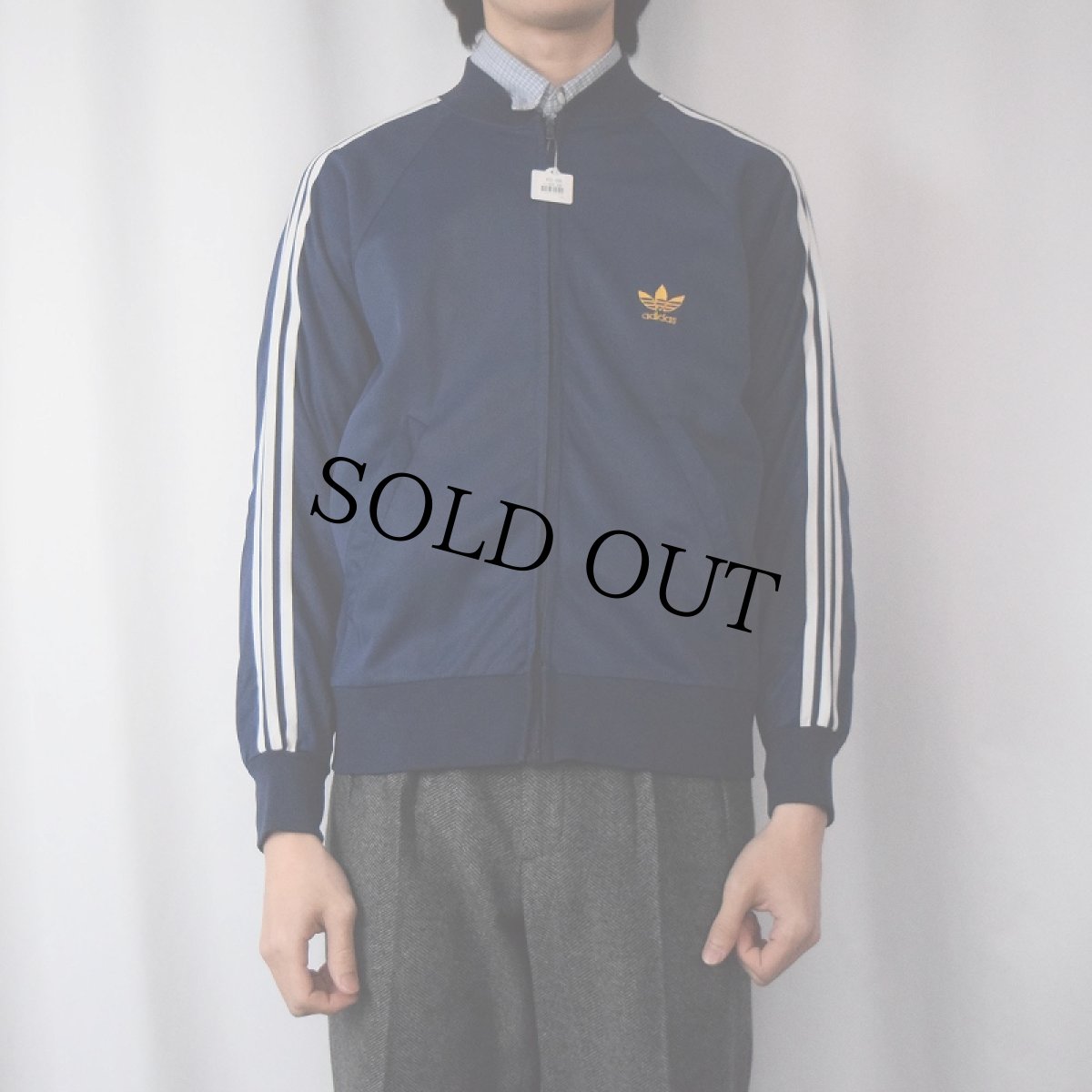 画像2: 70's adidas FRANCE製 トラックジャケット NAVY (2)