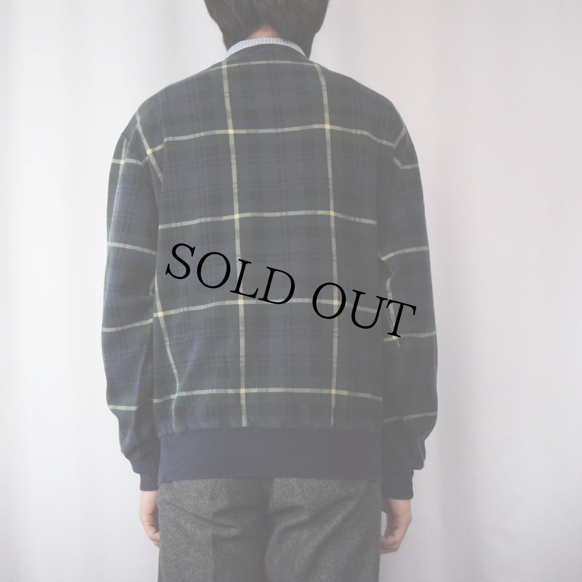 画像3: 90's POLO Ralph Lauren チェック柄 ロゴ刺繍スウェット M (3)