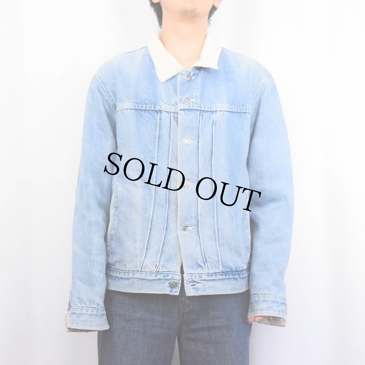 画像2: 90's J.CREW USA製 ライナー付き デニムジャケット L (2)