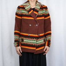 画像2: 30's Jacobs Oregon City ネイティブパターン ウールコート (2)