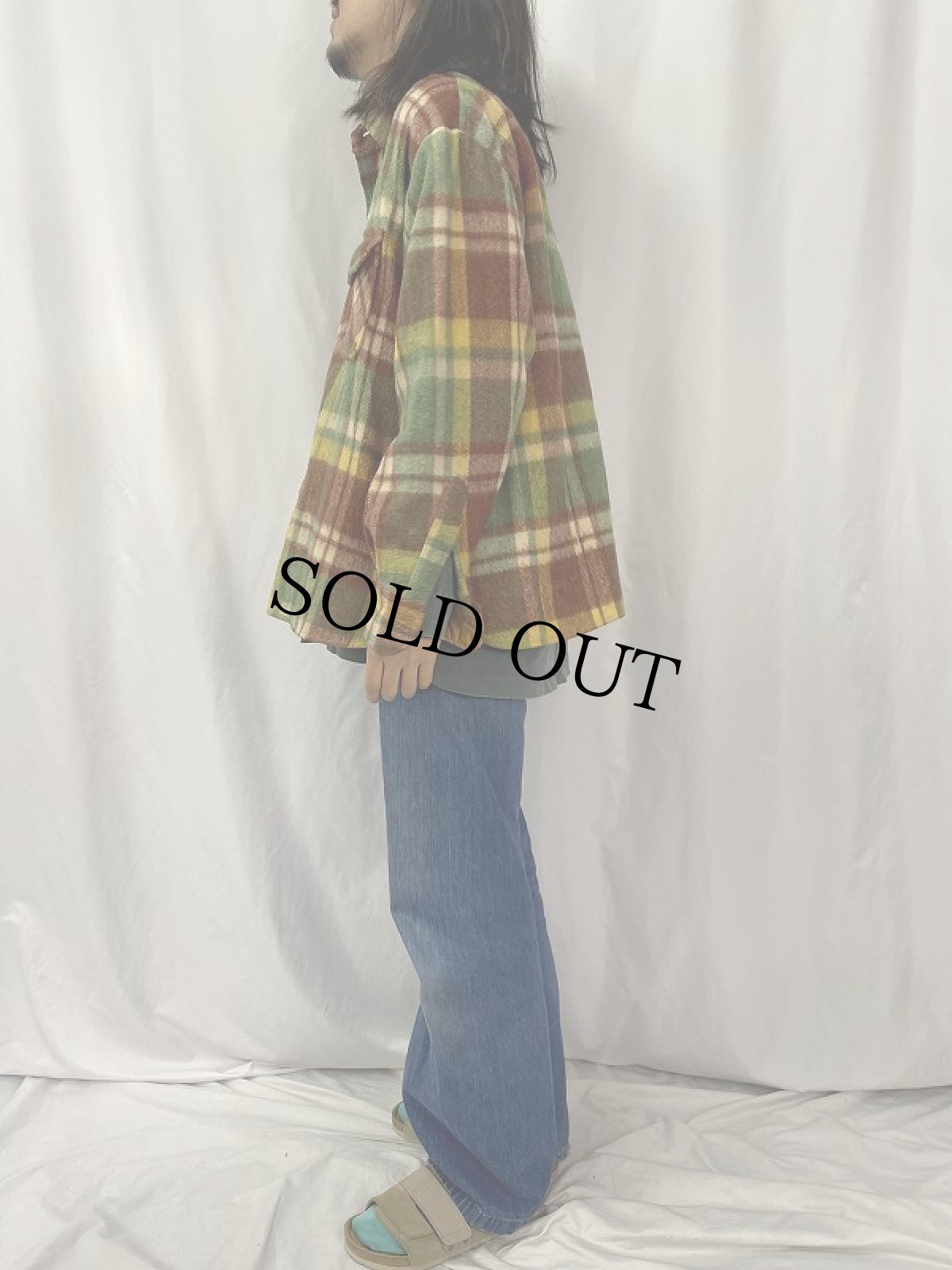 画像3: 70〜80's チェック柄 CPOウールシャツ XL (3)