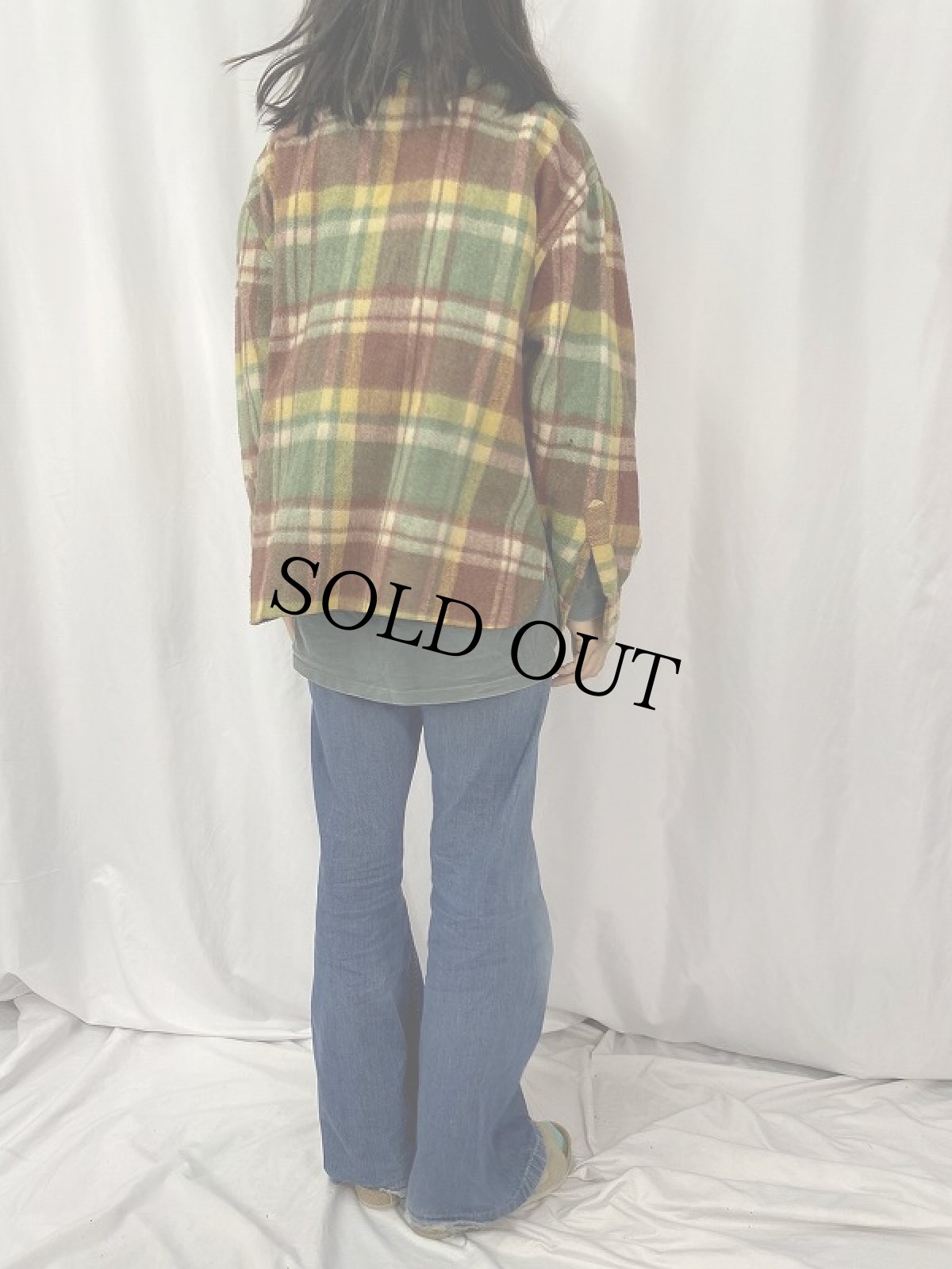 画像4: 70〜80's チェック柄 CPOウールシャツ XL (4)