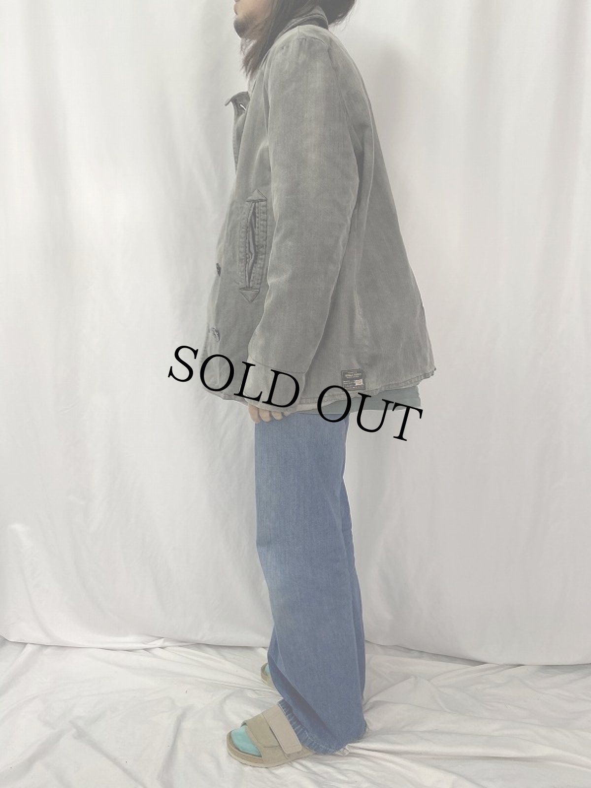 画像3: Ralph Lauren DENIM&SUPPLY "U.S.NAVY Type" 10ボタン デニムPコート XL (3)