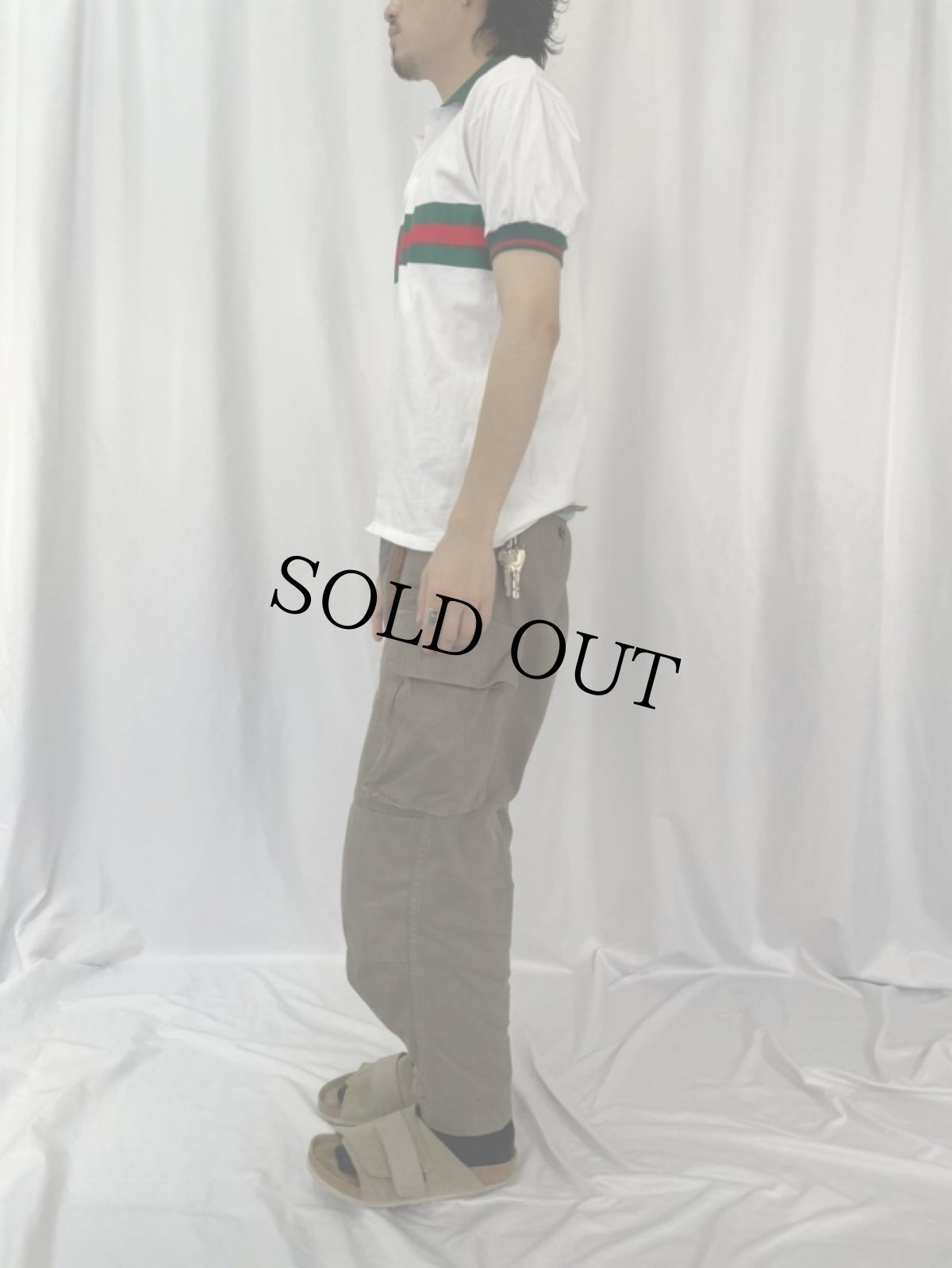 画像3: 80's GUCCI ITALY製 ボーダー柄ポロシャツ (3)