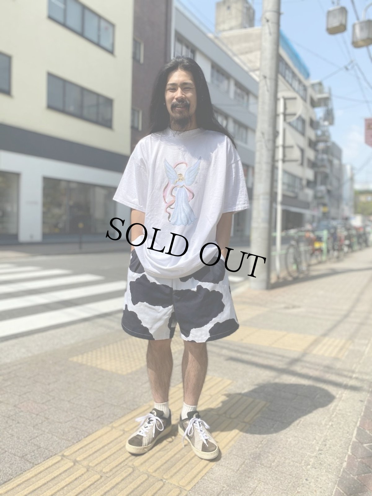 画像2: STRANGE TRIP "COW WIDE SHORTS" WHITE 【M】 (2)