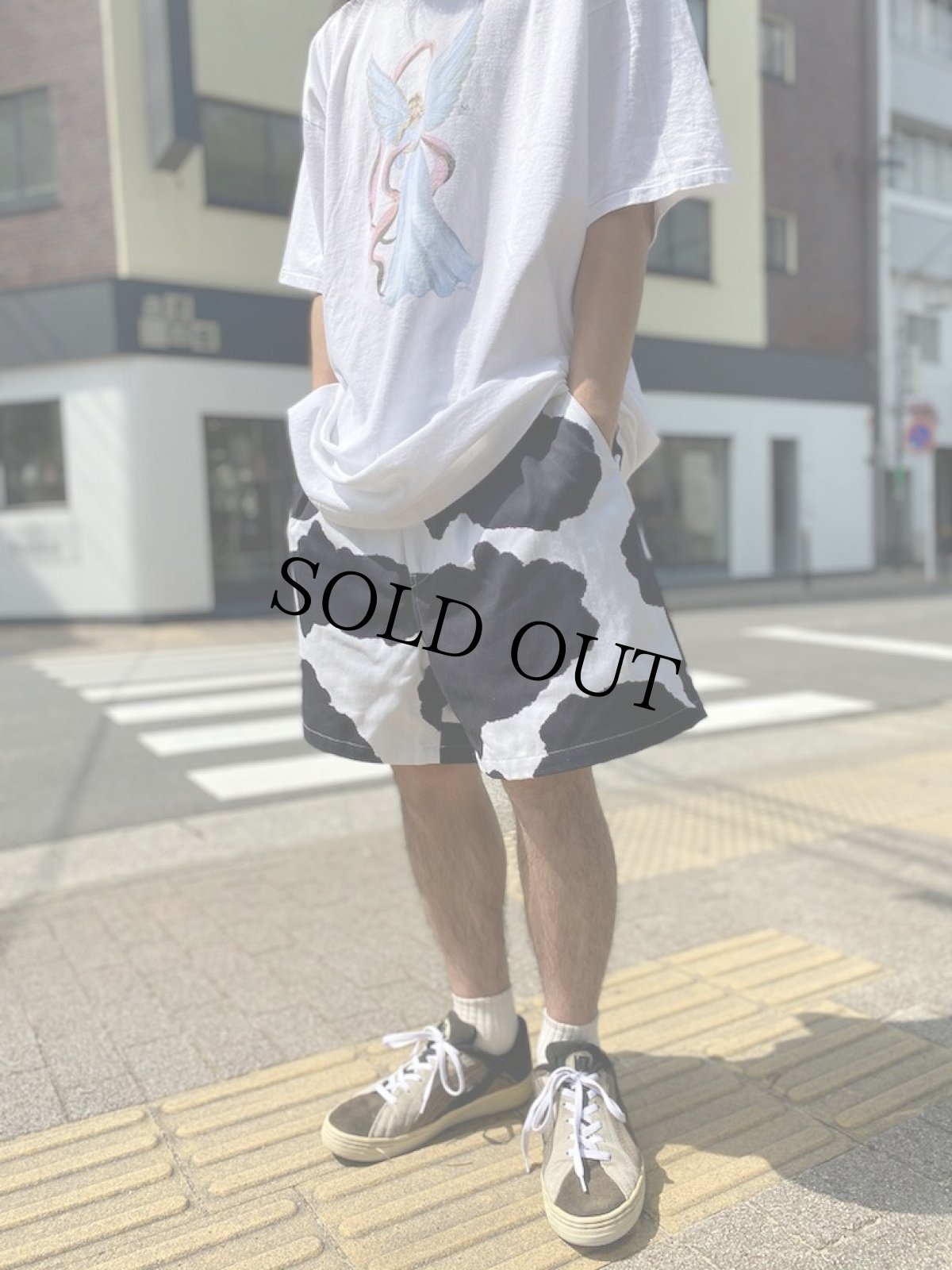 画像3: STRANGE TRIP "COW WIDE SHORTS" WHITE 【M】 (3)