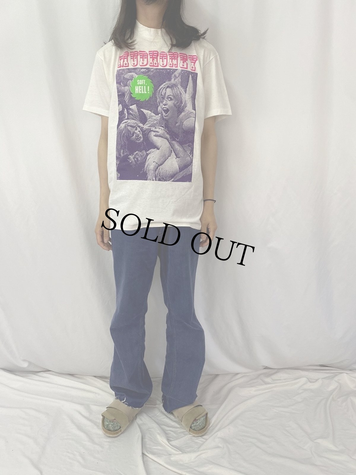 画像3: 90's Mudhoney USA製 "SOFT, HELL!" ロックバンドプリントTシャツ L (3)