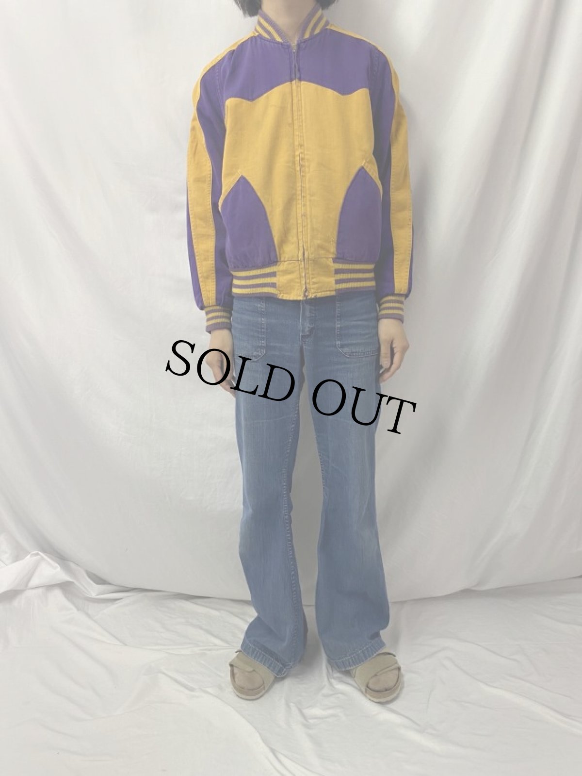 画像3: 50's コットン×サテン リバーシブル スポーツジャケット 50 (3)