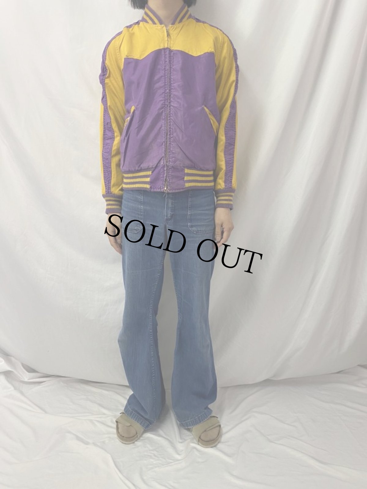 画像6: 50's コットン×サテン リバーシブル スポーツジャケット 50 (6)