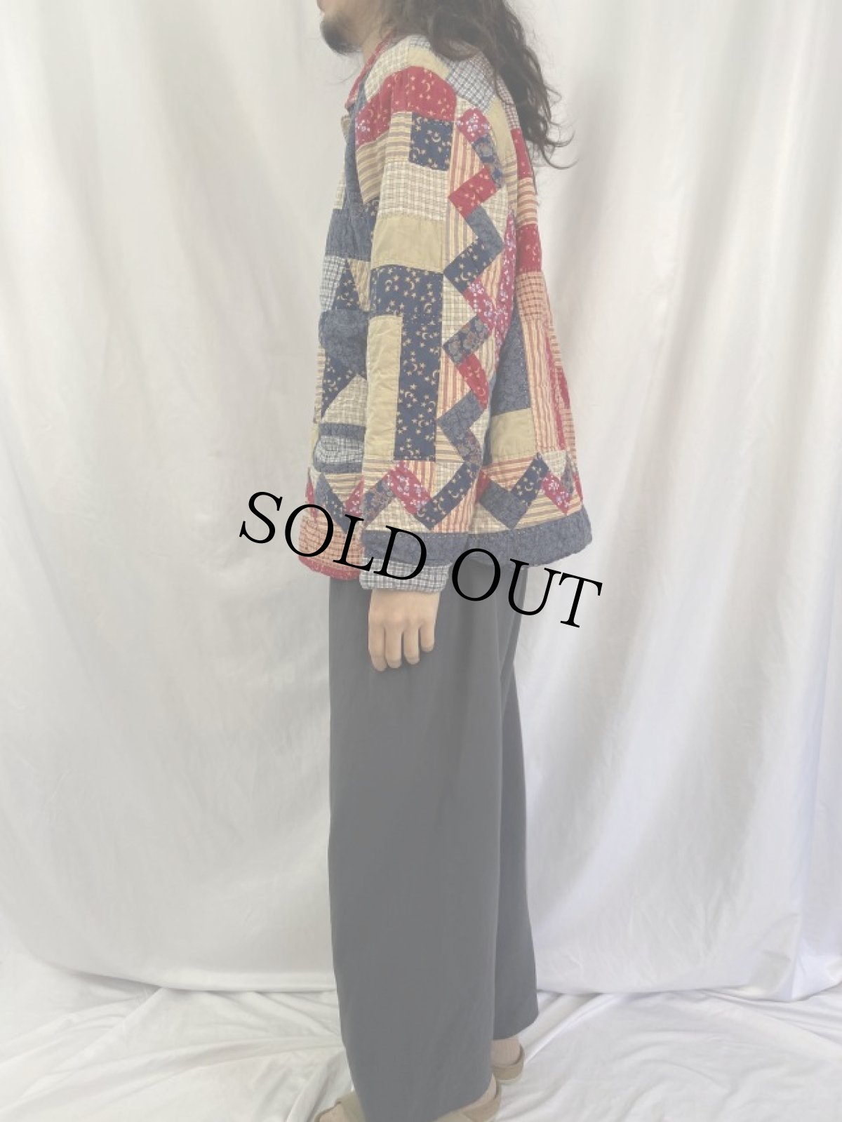 画像4: パッチワーク キルティングジャケット M (4)