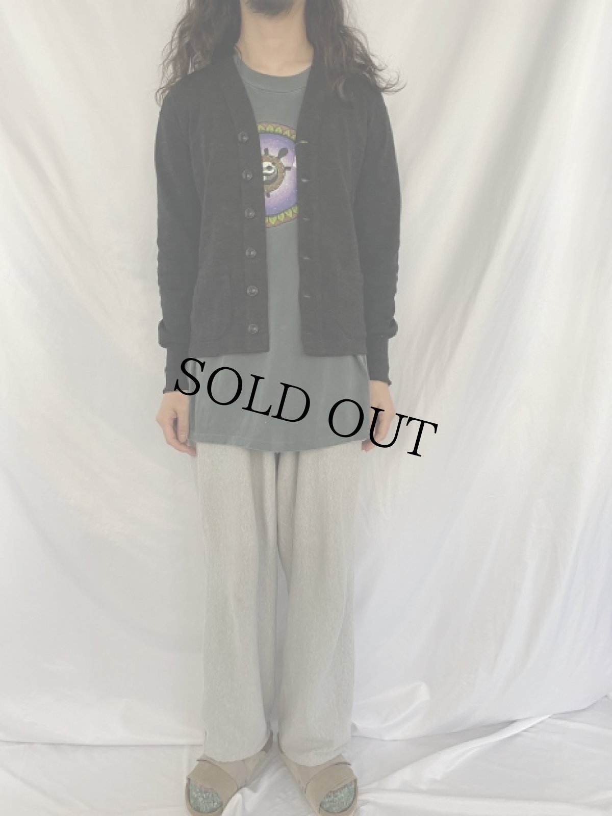 画像2: 40〜50's ウールニットカーディガン (2)