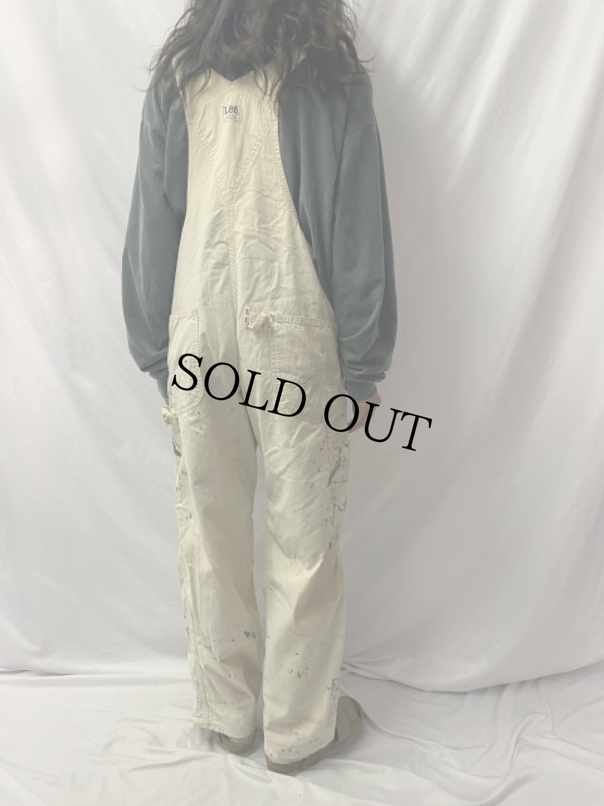 画像4: 70's Lee USA製 ペンキペイント 生成りオーバーオール (4)