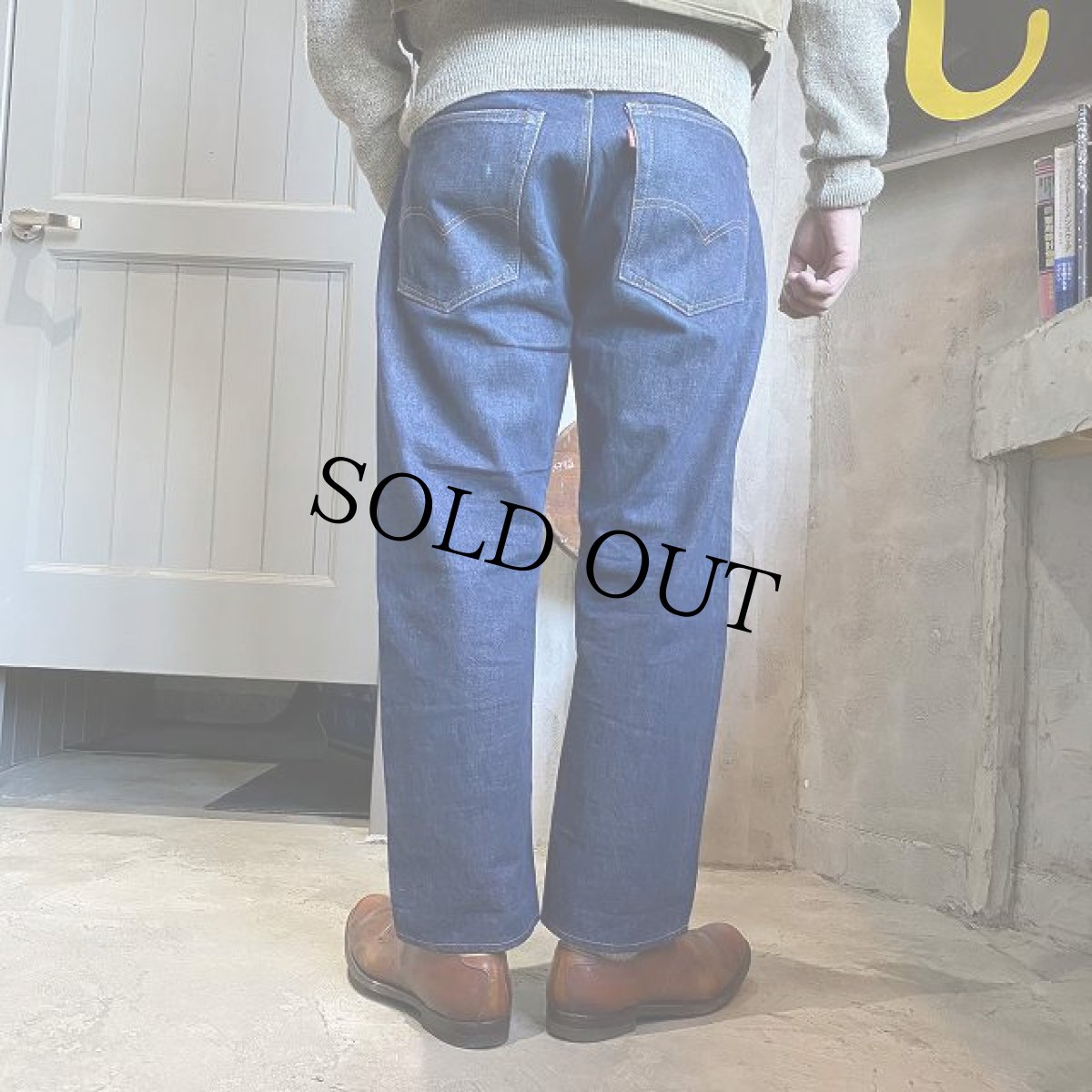 画像6: 60〜70's LEVI'S 505 BIGE デニムパンツ 耳付き W33 (6)