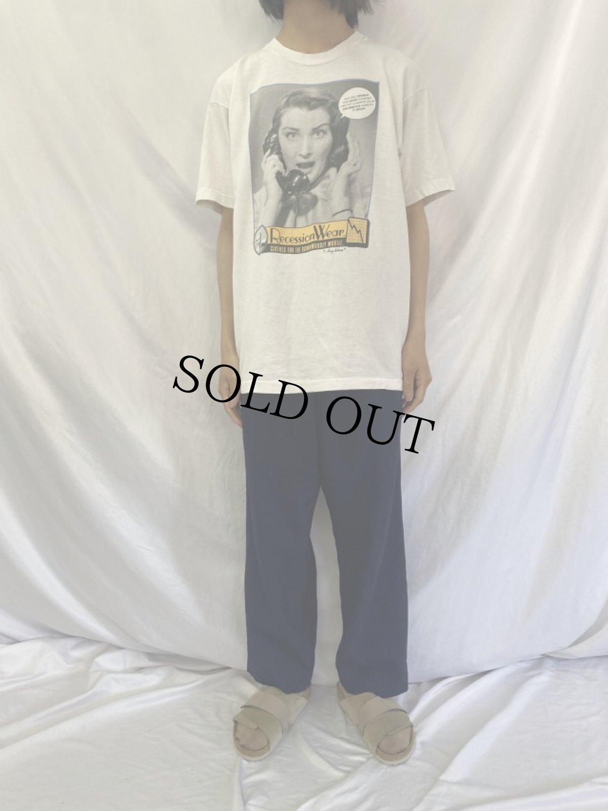 画像2: 90's Stanley Desantis USA製 "Recession Wear" プリントTシャツ XL (2)