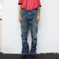 画像3: 70's LEVI'S 646 BIGE ベルボトムデニムパンツ W33 (3)