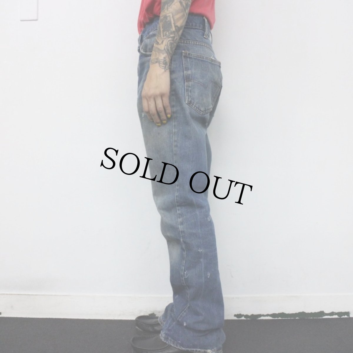 画像5: 70's LEVI'S 646 BIGE ベルボトムデニムパンツ W33 (5)