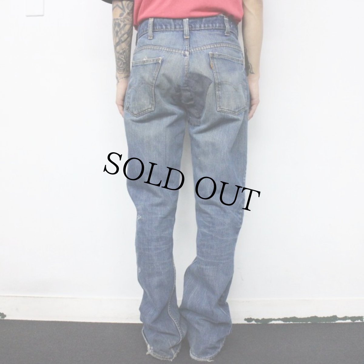 画像6: 70's LEVI'S 646 BIGE ベルボトムデニムパンツ W33 (6)