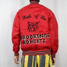 画像3: 70〜80's HARTWALL USA製 "BROOKINGS BOBCATS" チェーン刺繍 中綿入りナイロンスタジャン (3)