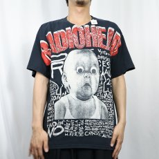 画像2: RADIOHEAD "PABLO HONEY" 大判プリント オルタナティヴ・ロックバンド プリントTシャツ BLACK L (2)