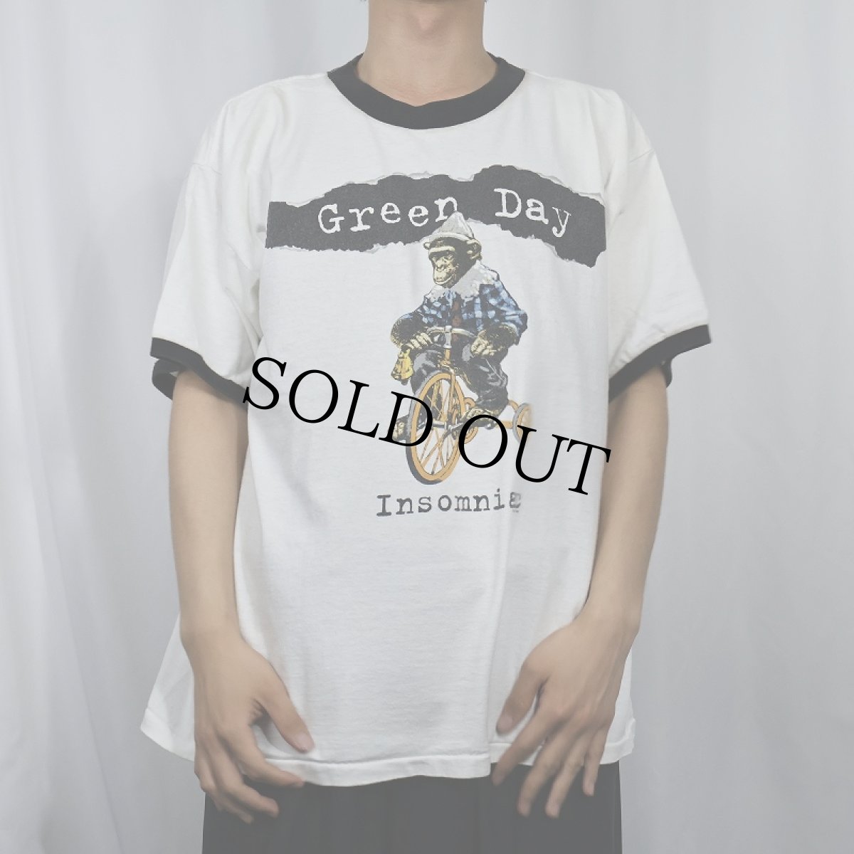 画像3: 90's Green Day USA製 パンクロックバンド リンガーTシャツ XL (3)