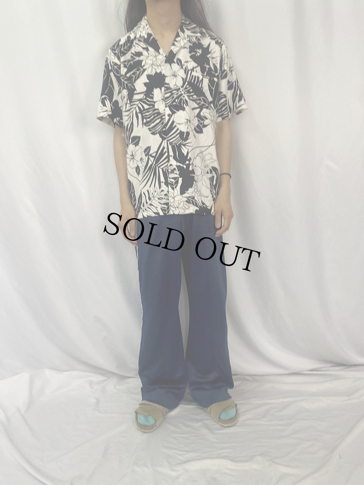 画像2: 80's Hili Hattie ハイビスカス柄 コットンアロハシャツ L (2)