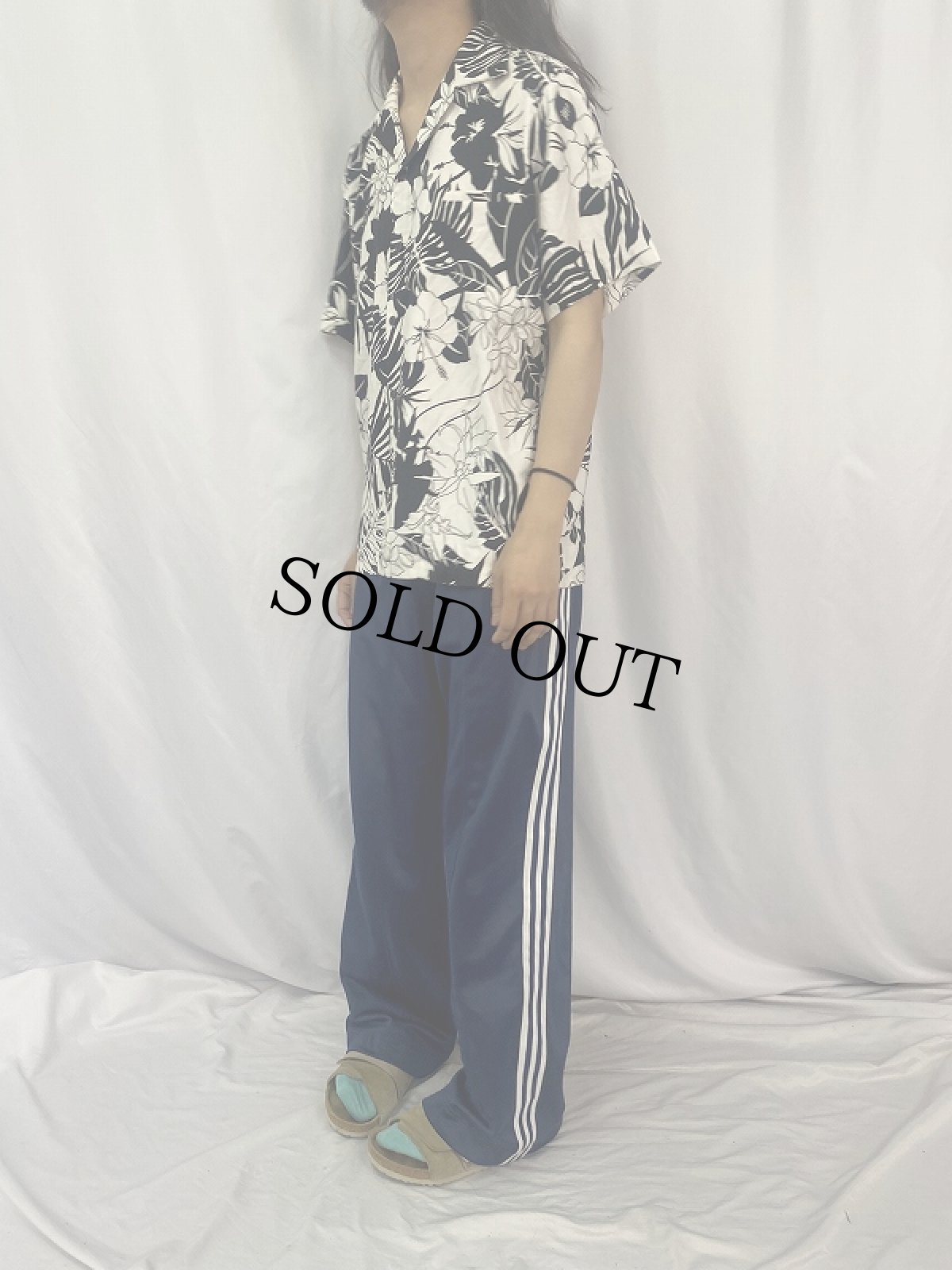 画像3: 80's Hili Hattie ハイビスカス柄 コットンアロハシャツ L (3)