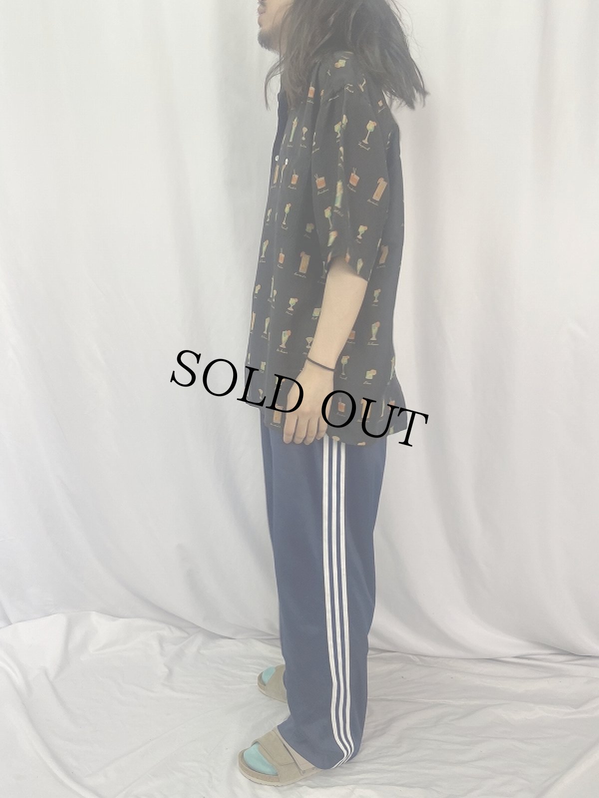 画像3: COUNTESS MARA カクテル柄 シルクシャツ XL (3)