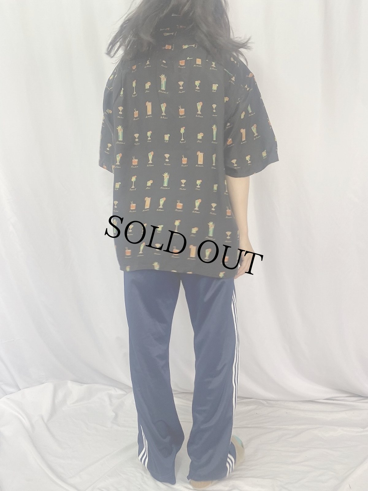 画像4: COUNTESS MARA カクテル柄 シルクシャツ XL (4)