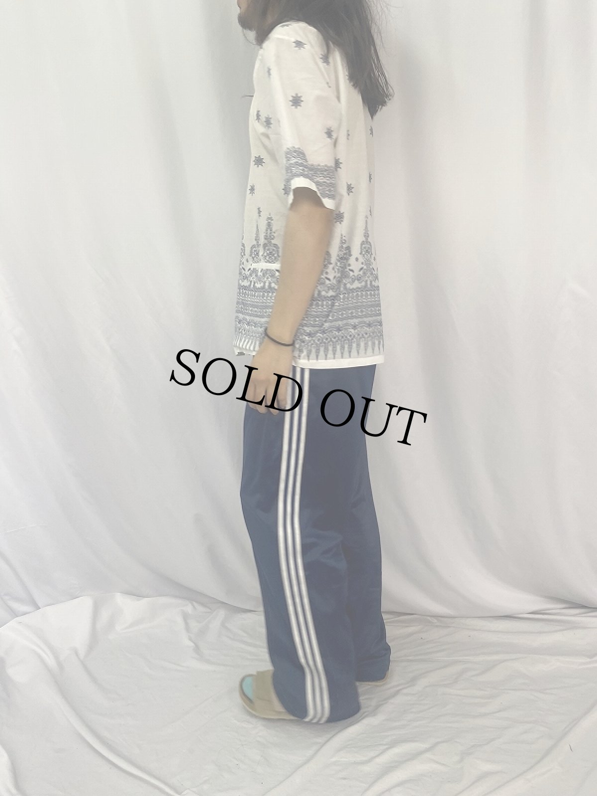 画像3: 雪柄 コットン×ポリシャツ L (3)