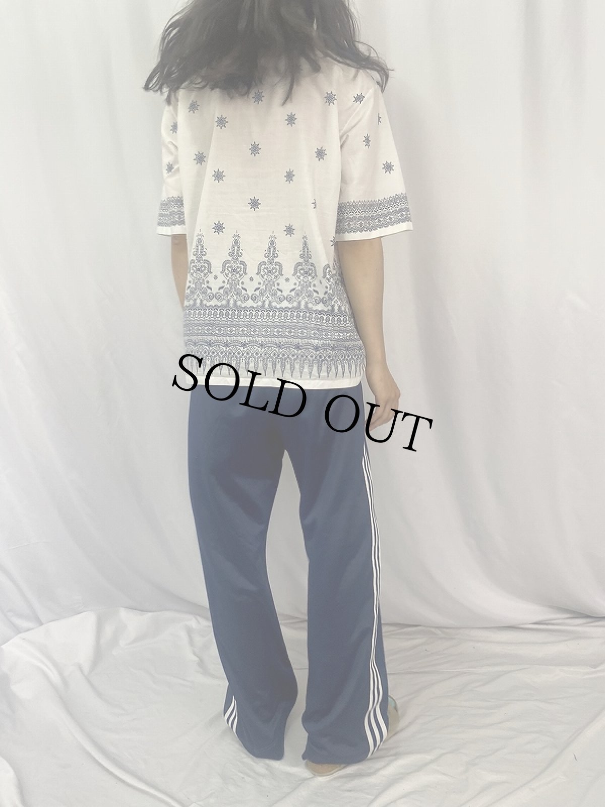 画像4: 雪柄 コットン×ポリシャツ L (4)