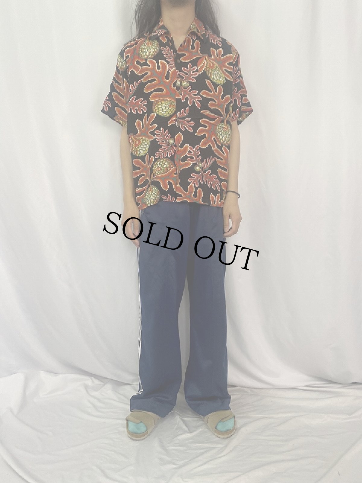 画像2: PINEAPPLE JUICE 総柄レーヨンアロハシャツ (2)