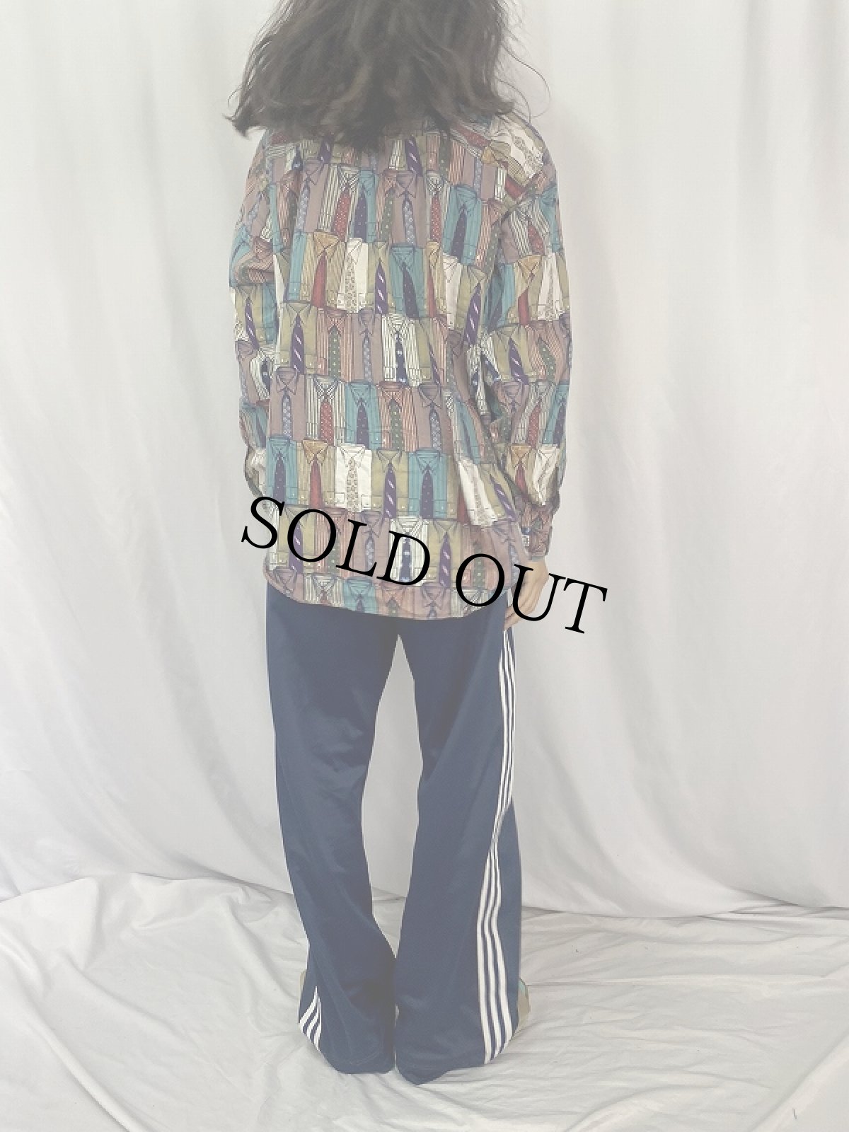 画像4: COLOURS by ALEXANDER JULIAN 総柄 コットンレーヨン ボタンダウンシャツ L (4)