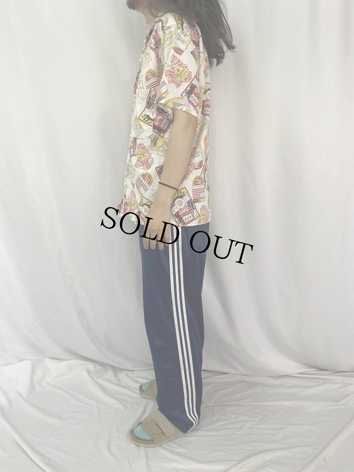 画像3: ITALY製 総柄レーヨン オープンカラーシャツ L (3)