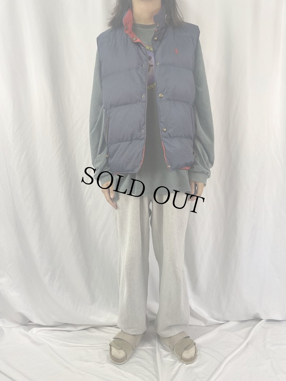 画像3: POLO Ralph Lauren ロゴ刺繍 リバーシブルダウンベスト XL (3)