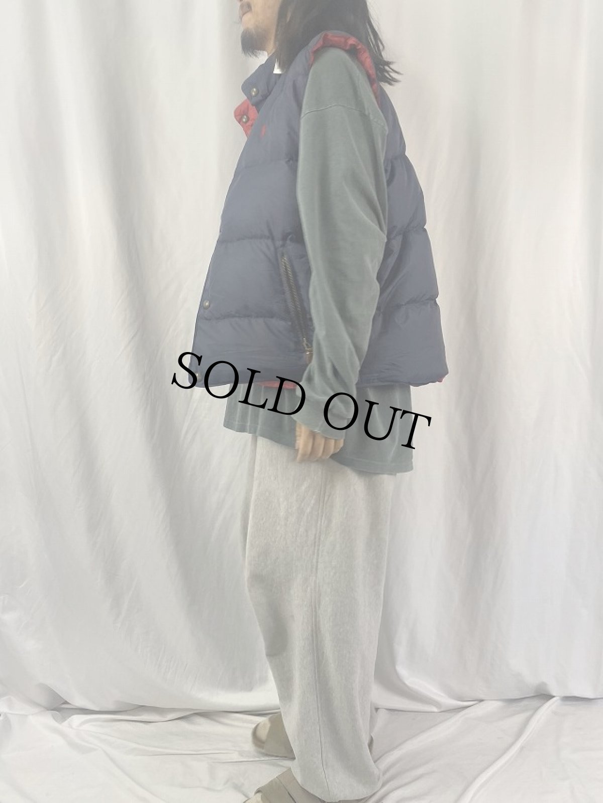 画像4: POLO Ralph Lauren ロゴ刺繍 リバーシブルダウンベスト XL (4)