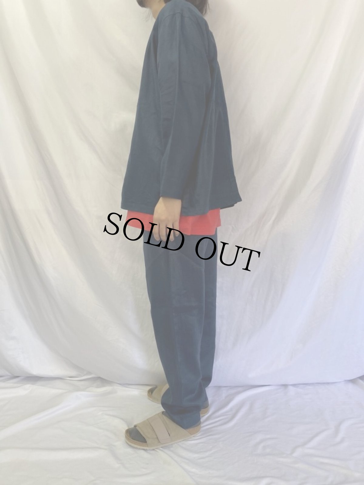 画像3: リネンノーカラージャケット/イージーパンツ SETUP DEADSTOCK S (3)