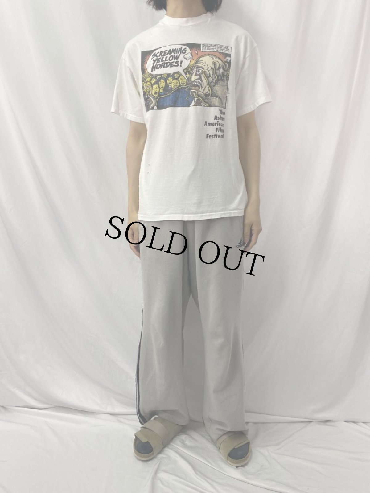 画像2: 90's USA製 THE ASIAN AMERICAN FILM FESTIVAL イラストプリントTシャツ L (2)