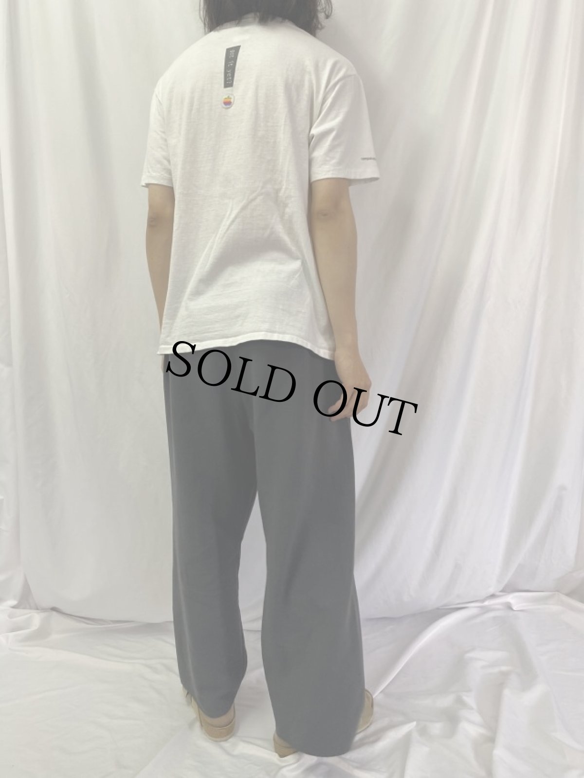 画像4: 90's Apple レインボーロゴ "got it yet?" プリントＴシャツ L (4)