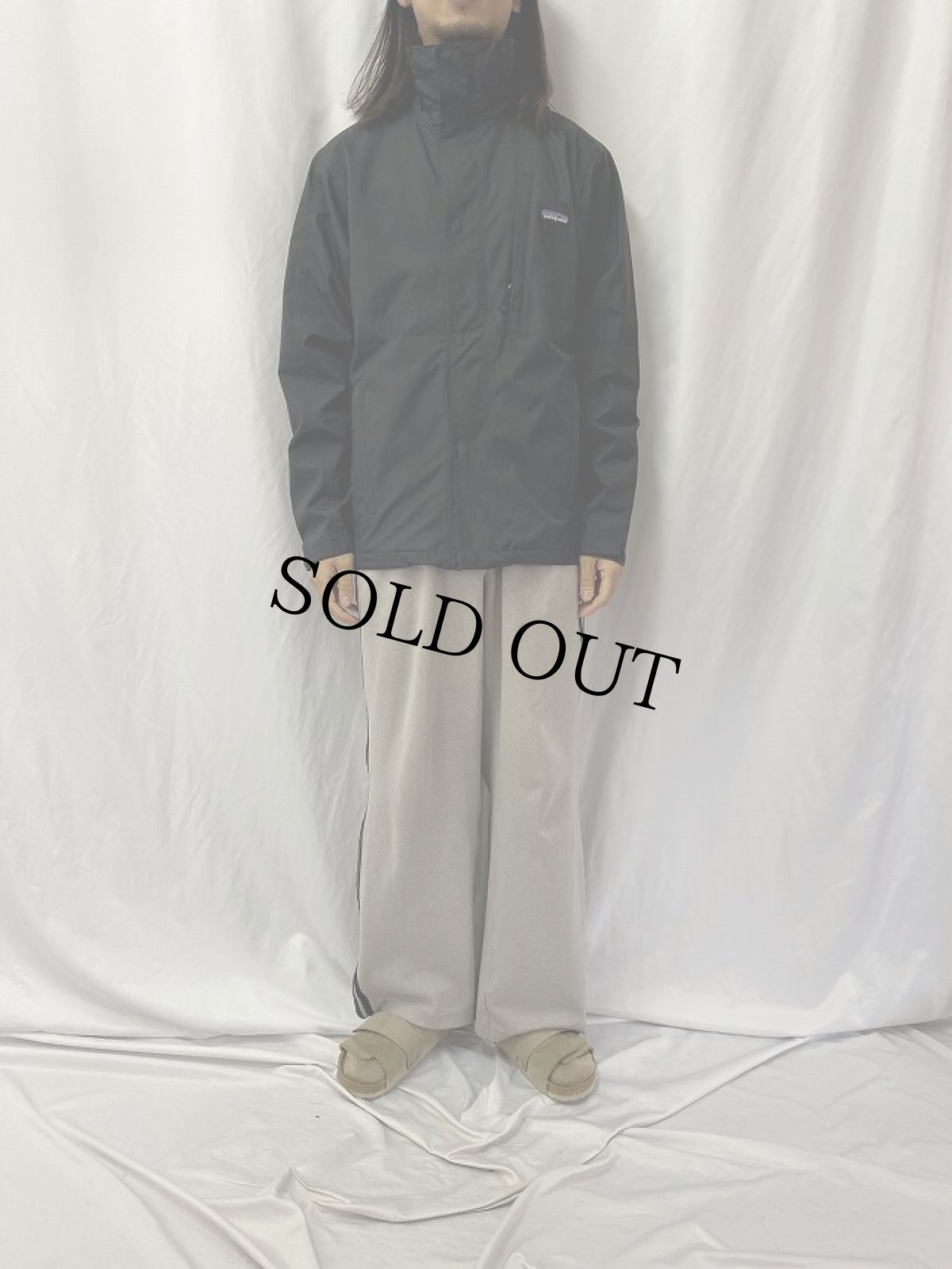 画像2: 2000's Patagonia エコレインシェルジャケット BLACK M (2)