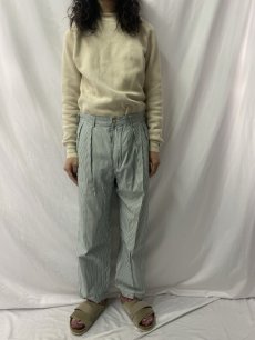 画像2: 90's POLO Ralph Lauren USA製 ストライプ柄 2タック コットントラウザーズ W32 (2)