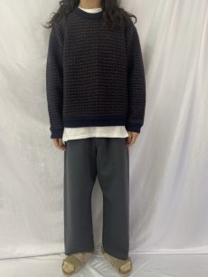 画像2: 70〜80's L.L.Bean NORWAY製 バーズアイ ウールニットセーター L (2)