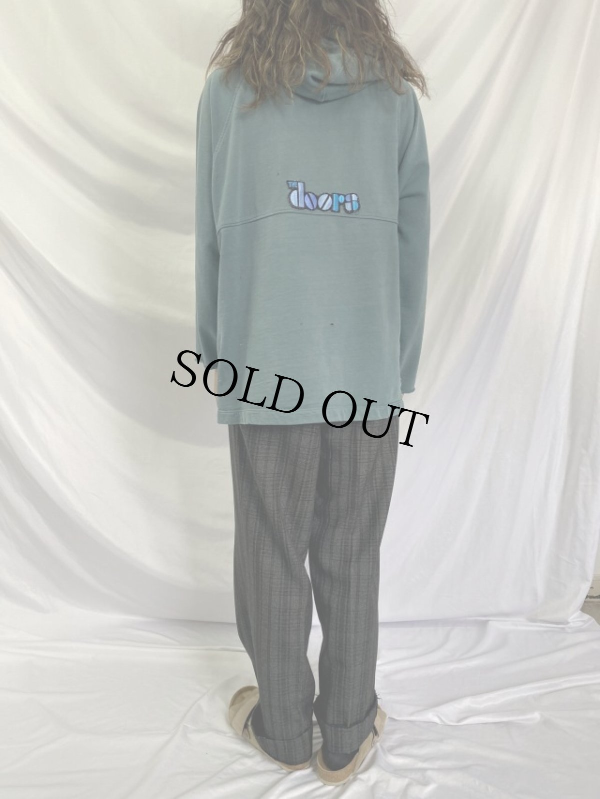 画像4: L.L.Bean "THE DOORS" バンドワッペン付き ハーフジップスウェットフーディー M (4)