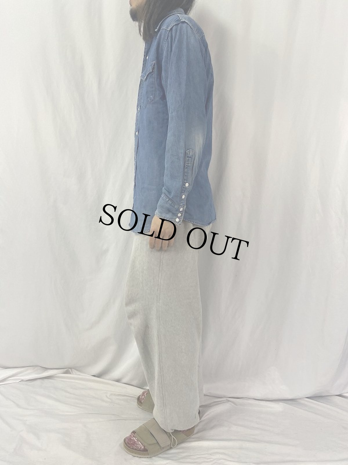 画像3: 70's H BAR C ウエスタンシャンブレーシャツ (3)