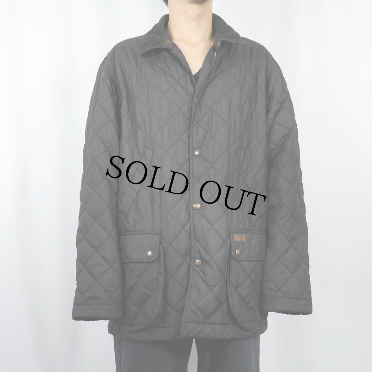 画像2: POLO Ralph Lauren キルティング ハンティングジャケット BLACK L (2)